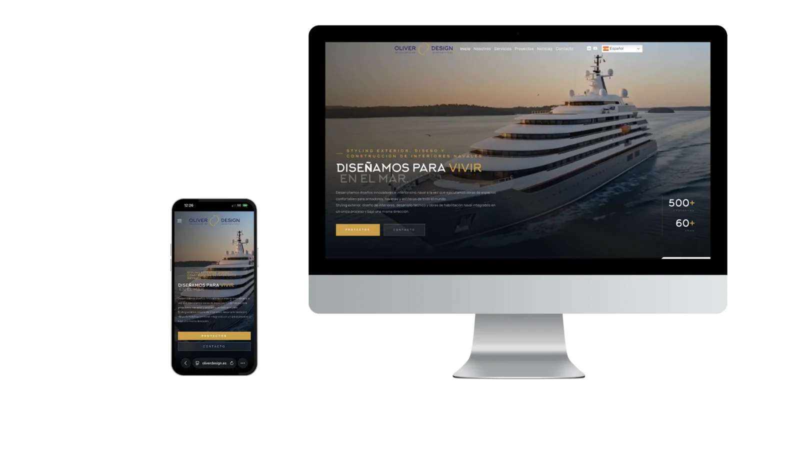 Diseño web de Oliver Design, realizado por Iparprint