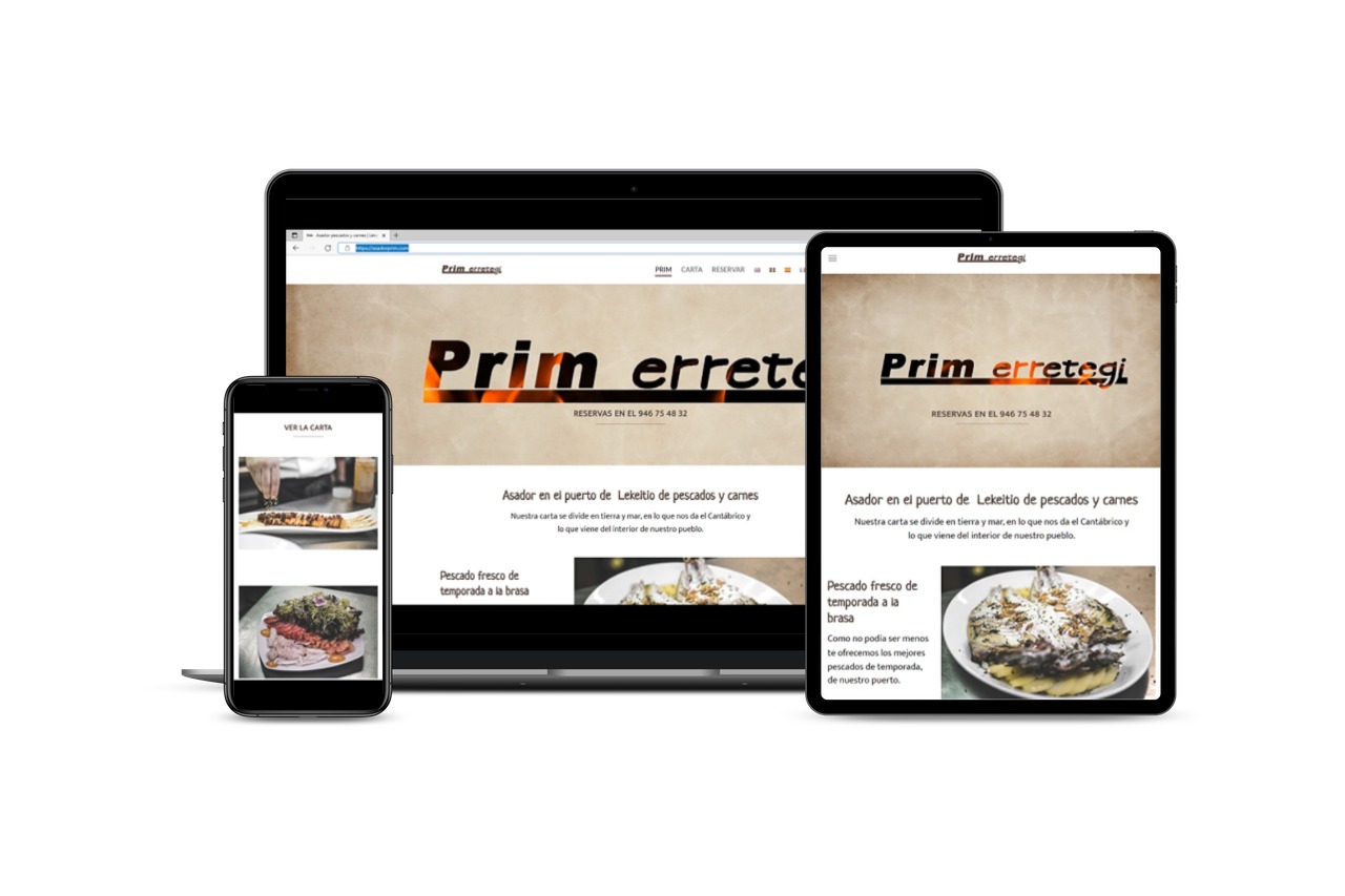 Diseño de pagina Web para restaurante asador Prim Erretegia 