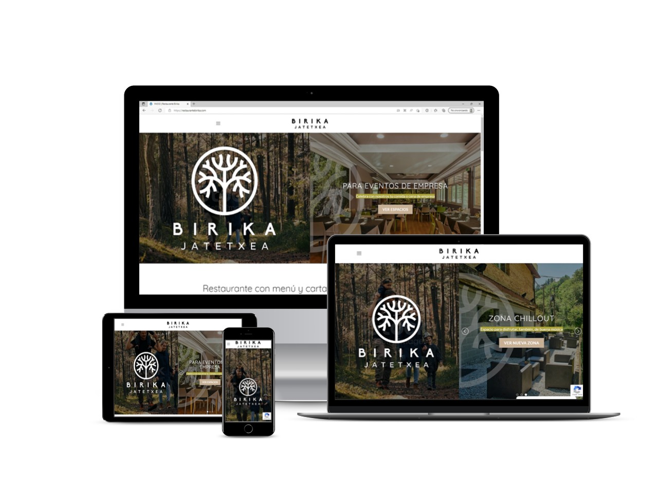 Diseño de página web para el restaurante Birika