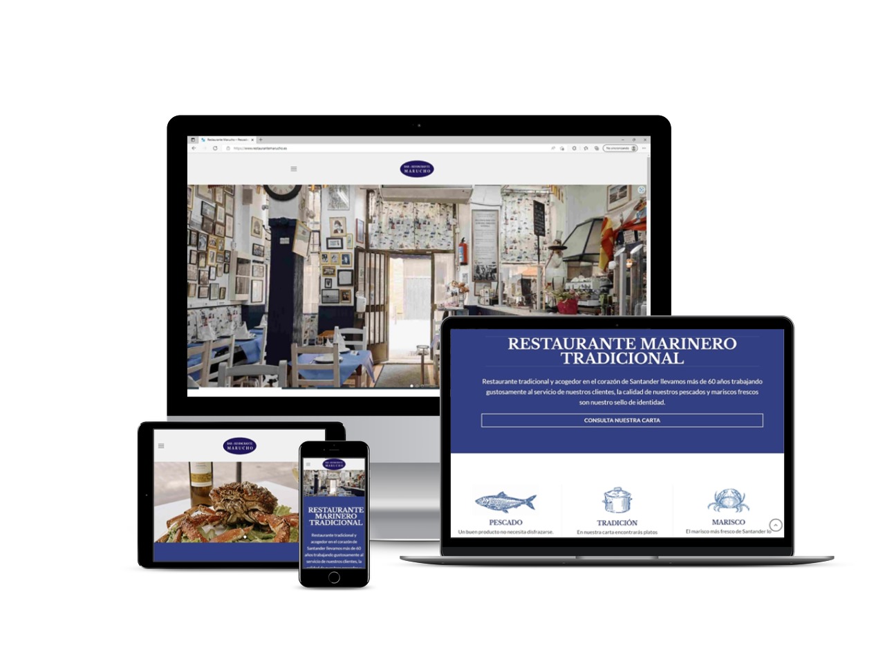 Diseño de pagina Web para restaurante Marucho en Santander