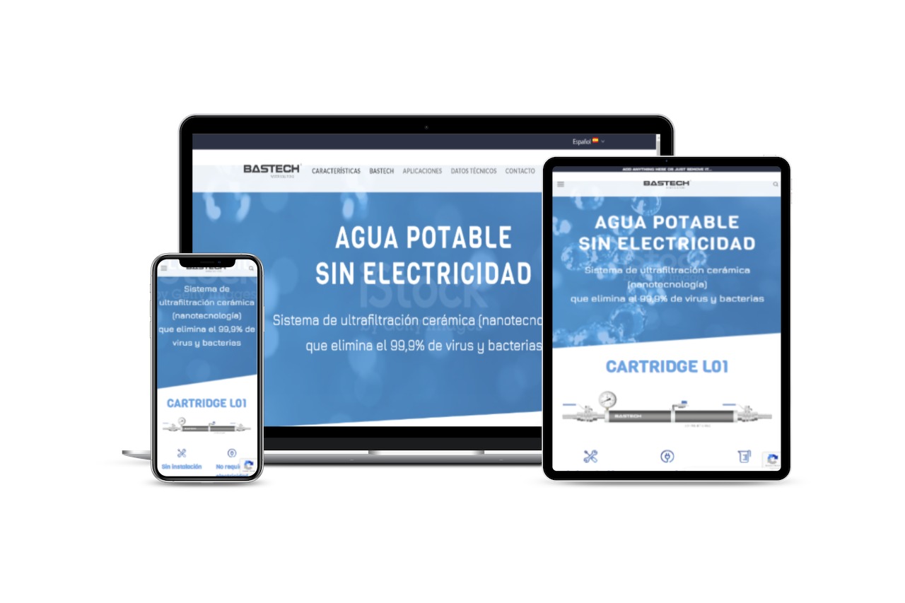 Diseño de página web para empresas de tratamientos de agua filtros para potabilizar el agua