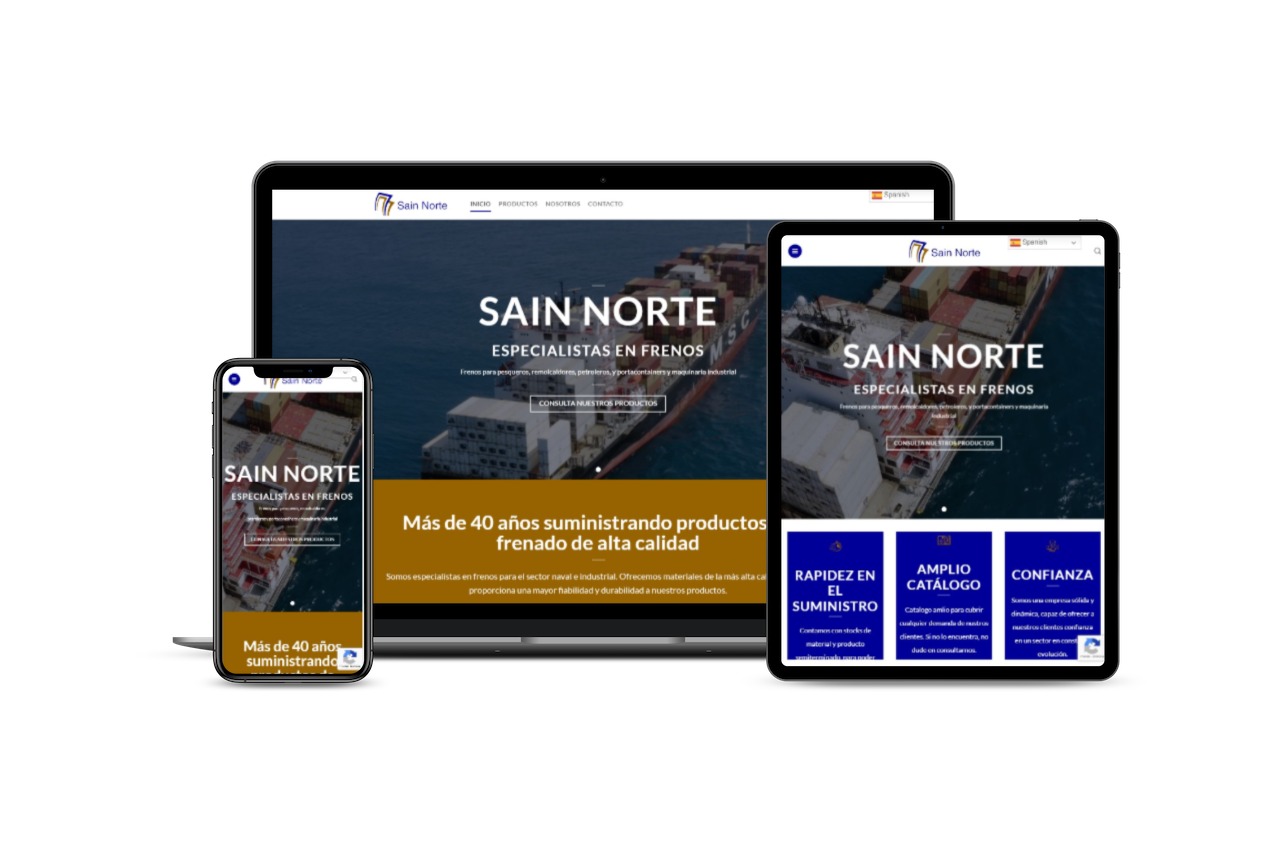 Diseño de página web para empresa del sector industrial Sain Norte 