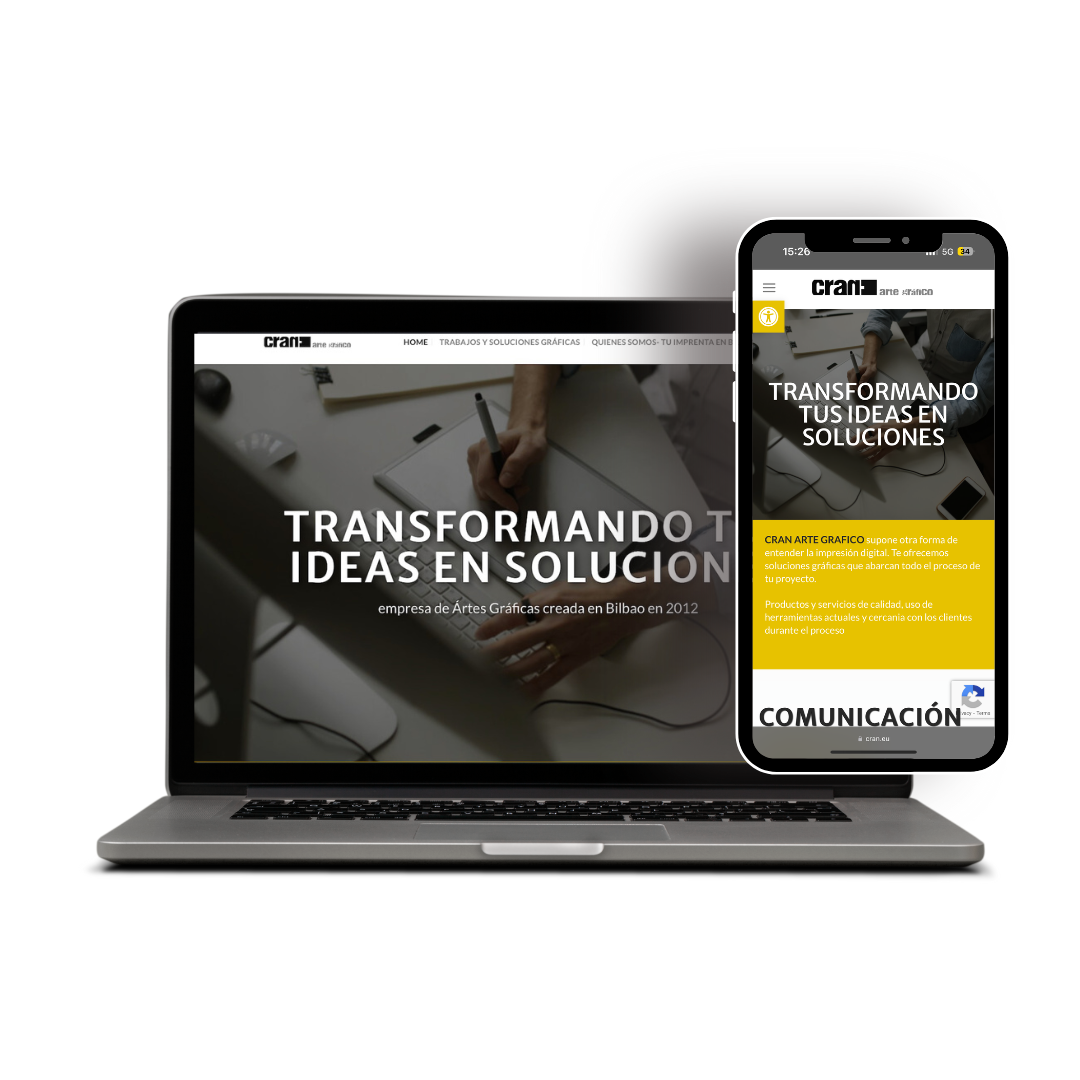 Diseño de página web para empresa de artes gráficas en Bilbao