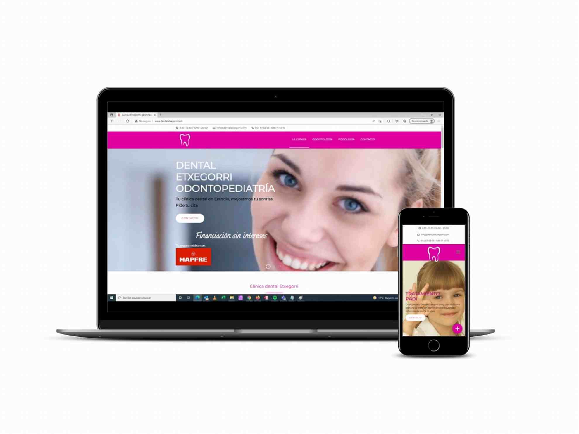 Diseño de página web para Clínica dental y podologica