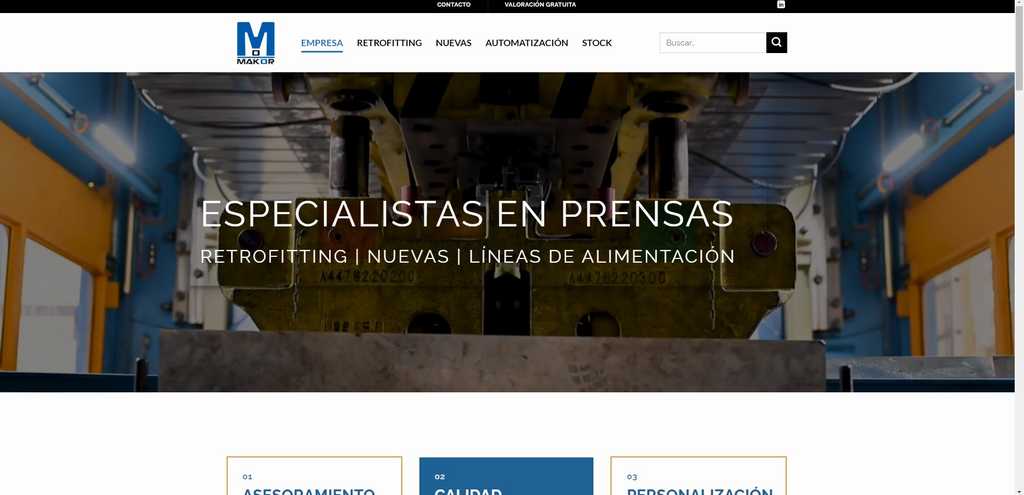 Diseño de página web para empresa del sector industrial