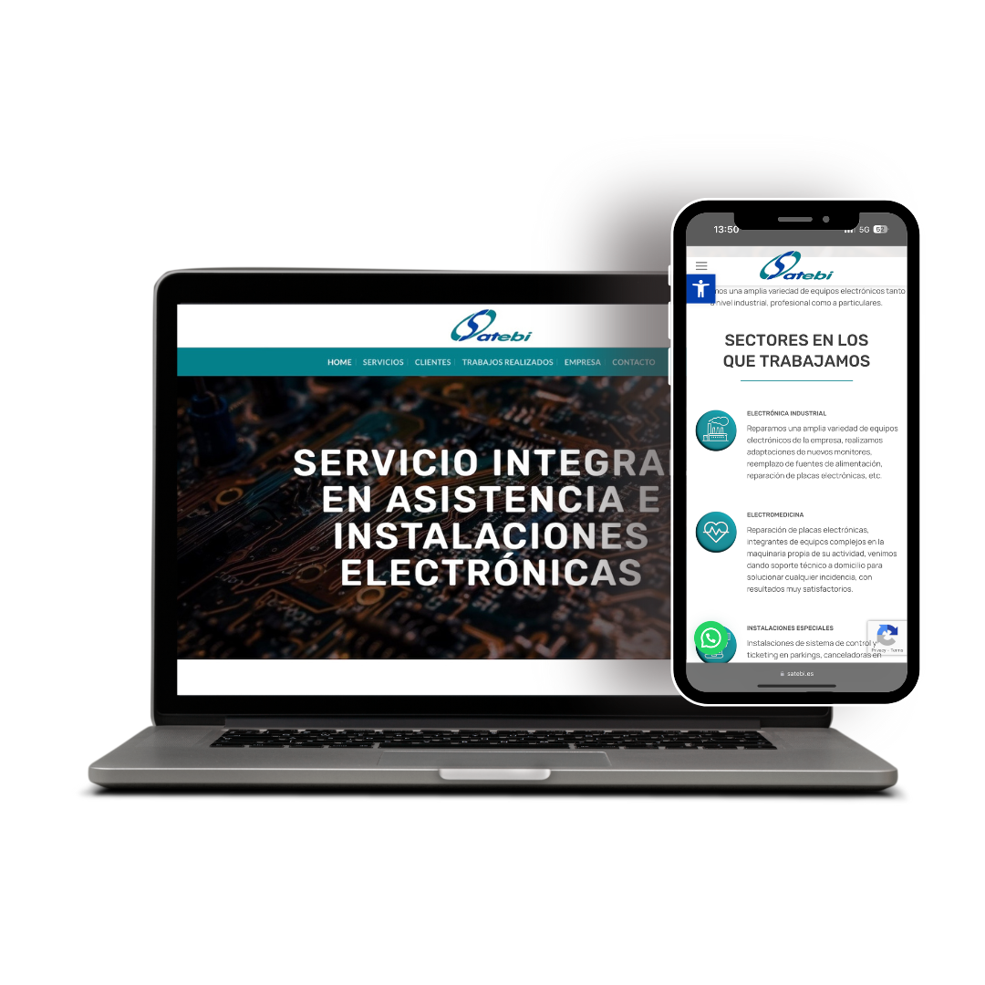 Diseño de página web para empresa de servicios de asistencia técnica Satebi