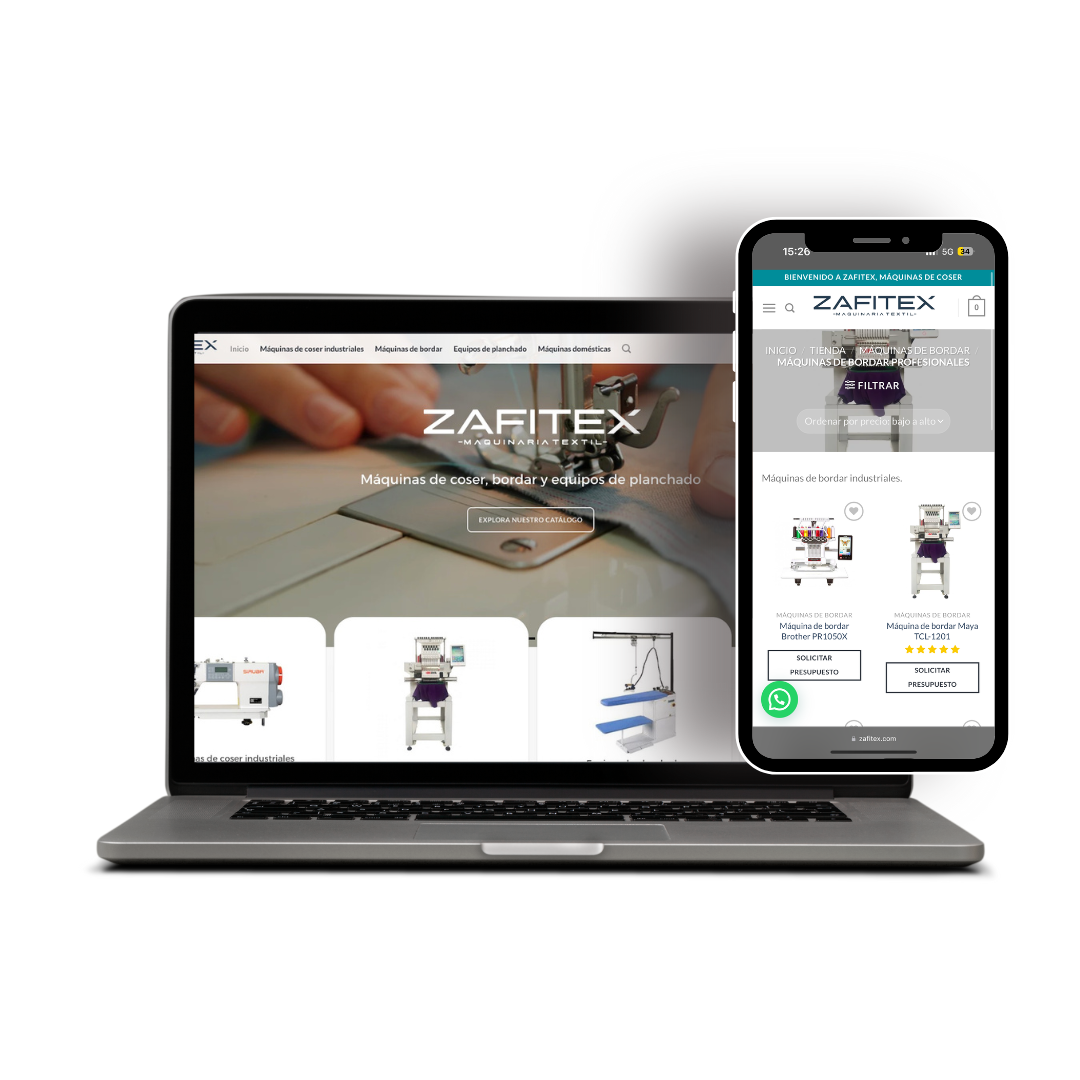 Diseño de página web para empresa del sector industrial maquinaria textil